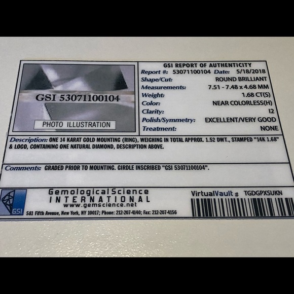 1.67 round solitaire - Picture 5 of 8